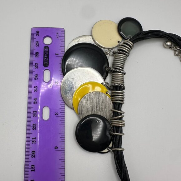 Chico's Necklace NWT Jewlery Statement 19" Adjustable Braided Cord Circles - Picture 8 of 8